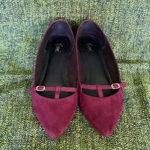 Burgundy flats